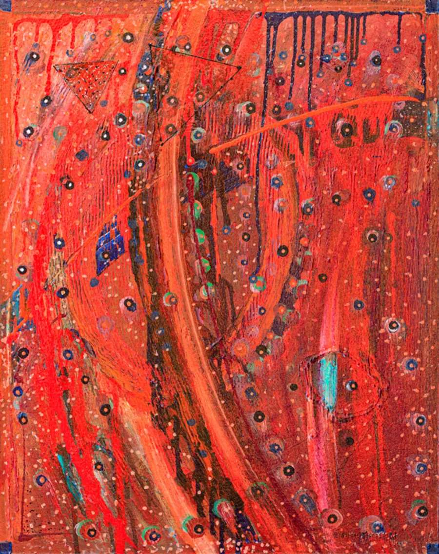 CV-19 2020" H74220820 (c. 2020) by HB Barry Strasbourg-Thompson. Acrylic on wooden panel.