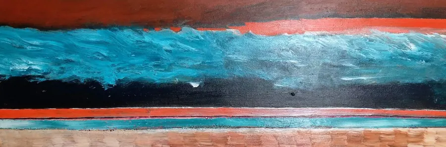 Ferry at Horseshoe Bay (2008) by HB Barry Strasbourg-Thompson. Acrylic on Canvas.