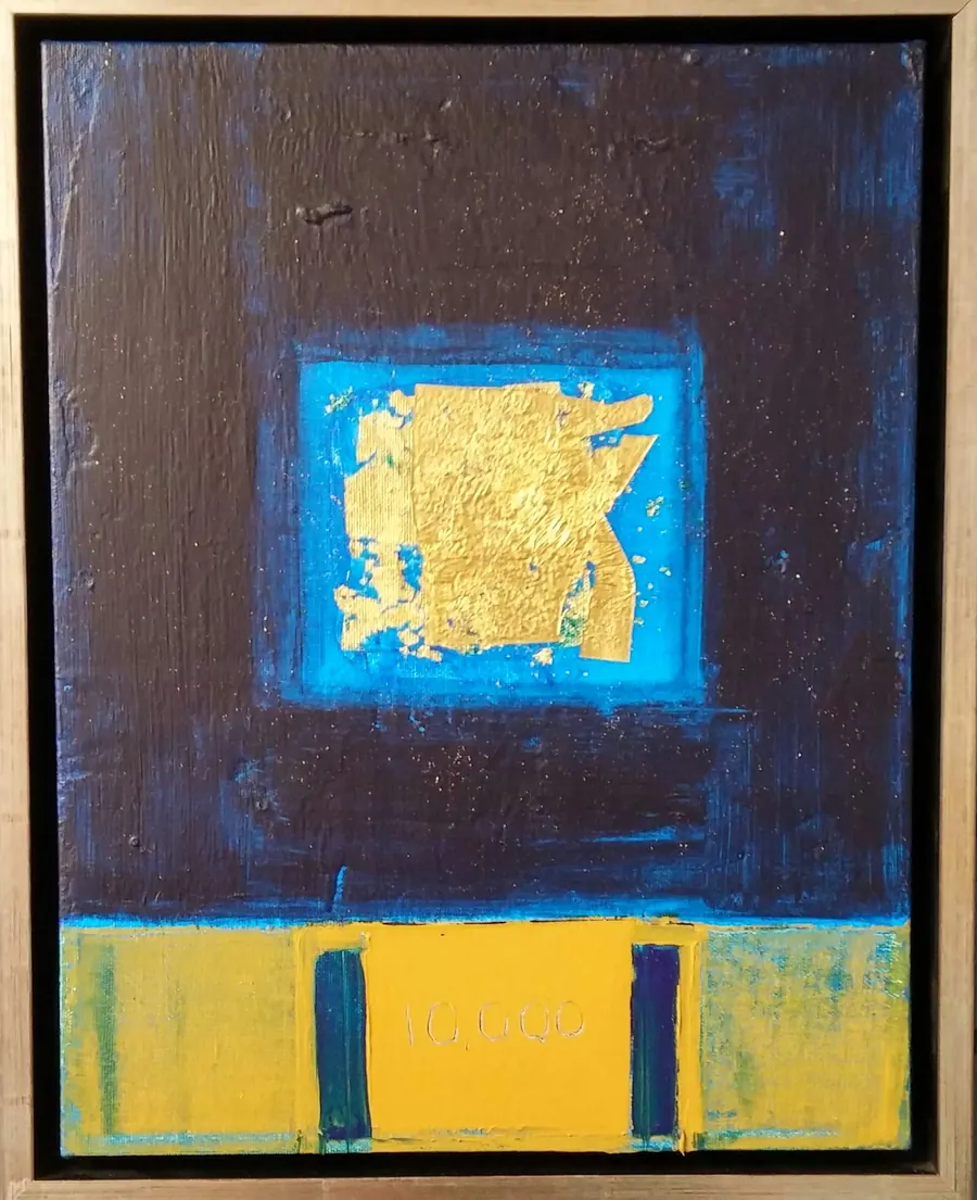 Spirit Door 1 (2017) by HB Barry Strasbourg-Thompson. Acrylic & 22k. Gold Leaf on Canvas.