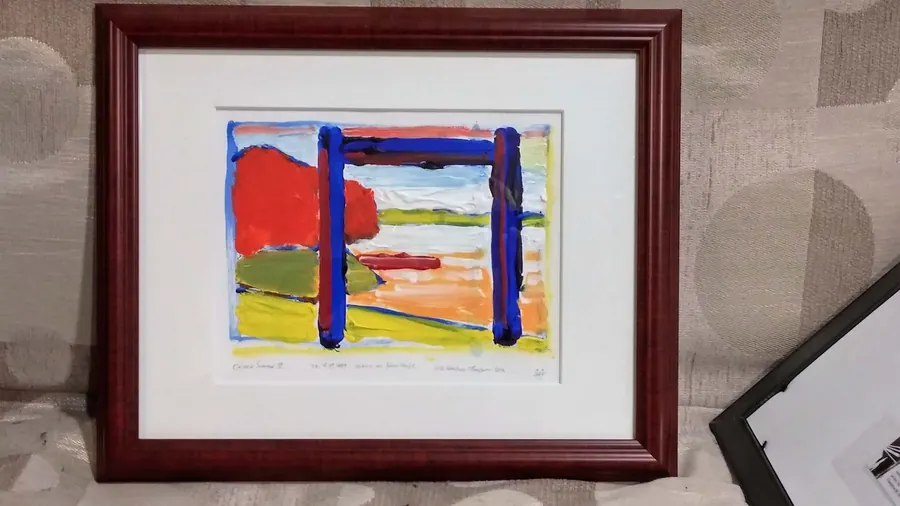 Ontario Landscape by HB Barry Strasbourg-Thompson. Acrylic on Stonehenge paper.