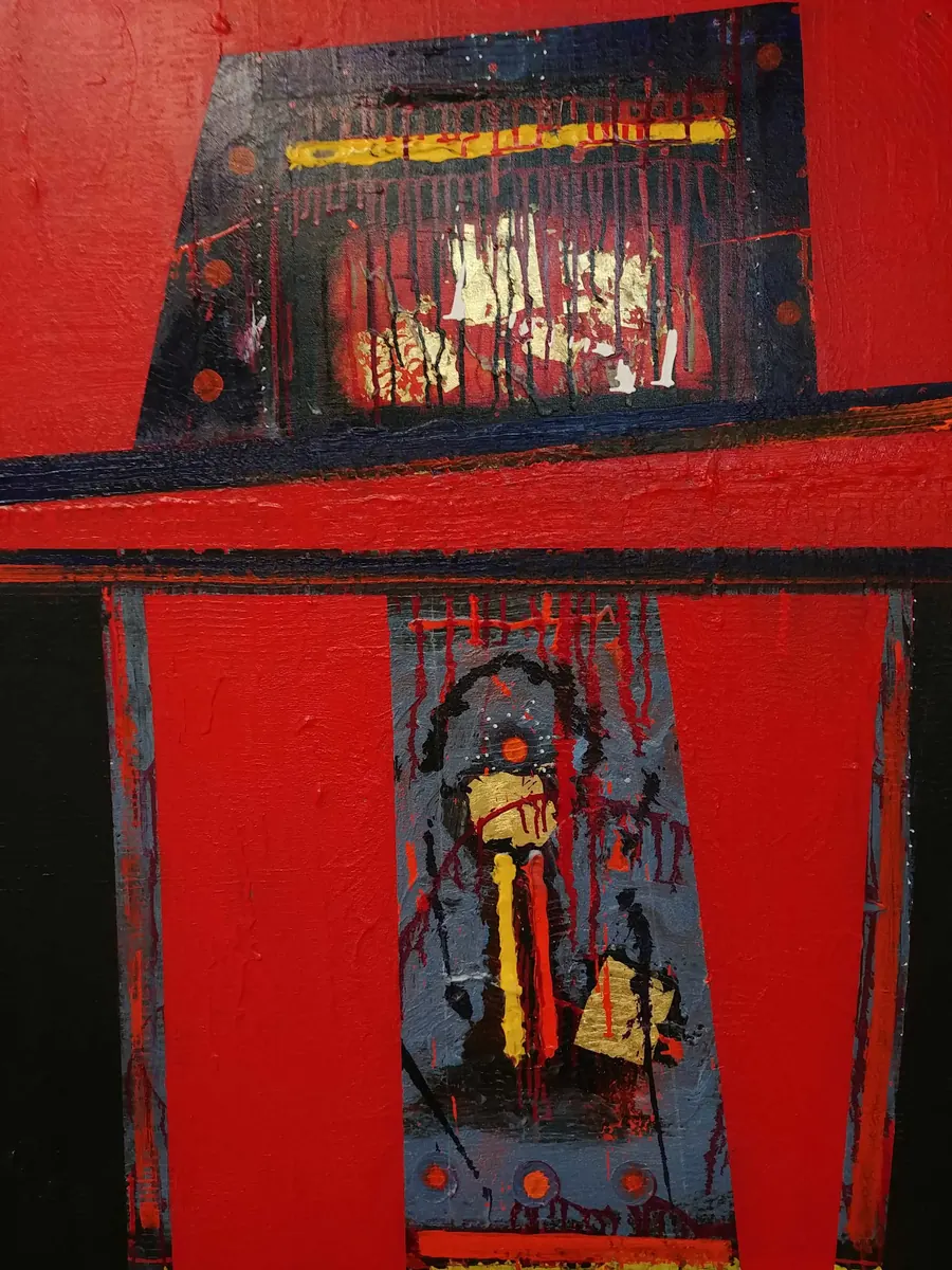 Seeker 4 (c. 2019) by HB Barry Strasbourg-Thompson. Acrylic & 22k gold leaf on canvas.