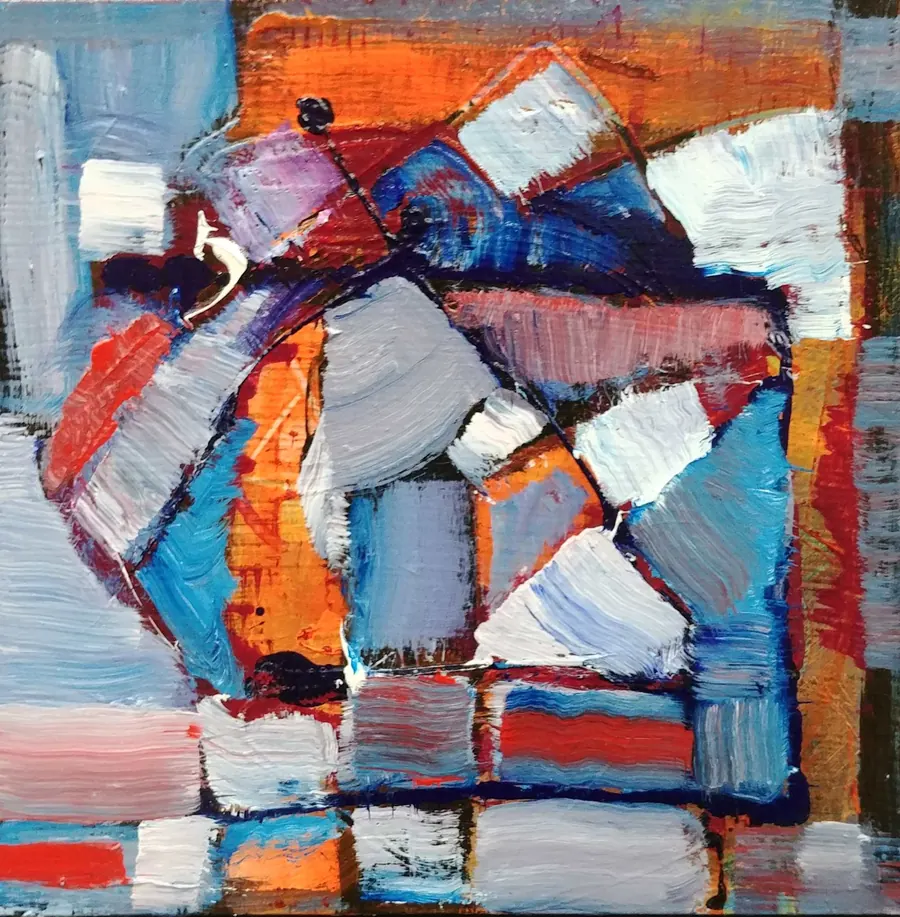 Veil #3 2020 H74310820 (c. 2020) by HB Barry Strasbourg-Thompson. Acrylic in wooden Panel.