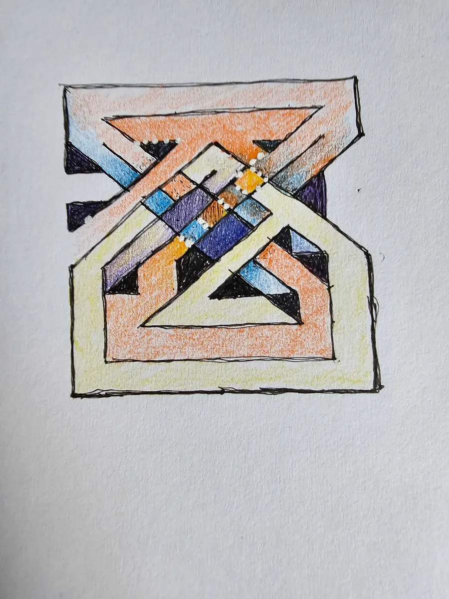 Higher Consciousness "Choices" sketch for painting H7703092023 (2023) by HB Barry Strasbourg-Thompson. View 3.