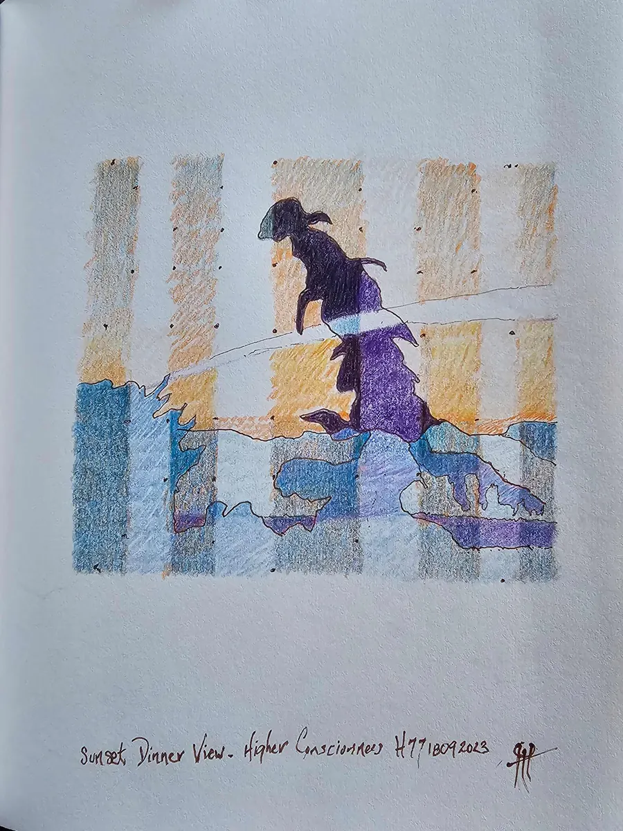 Sunset Dinner View, Higher Consciousness, h7718092023 (2023) by HB Barry Strasbourg-Thompson. View 4.