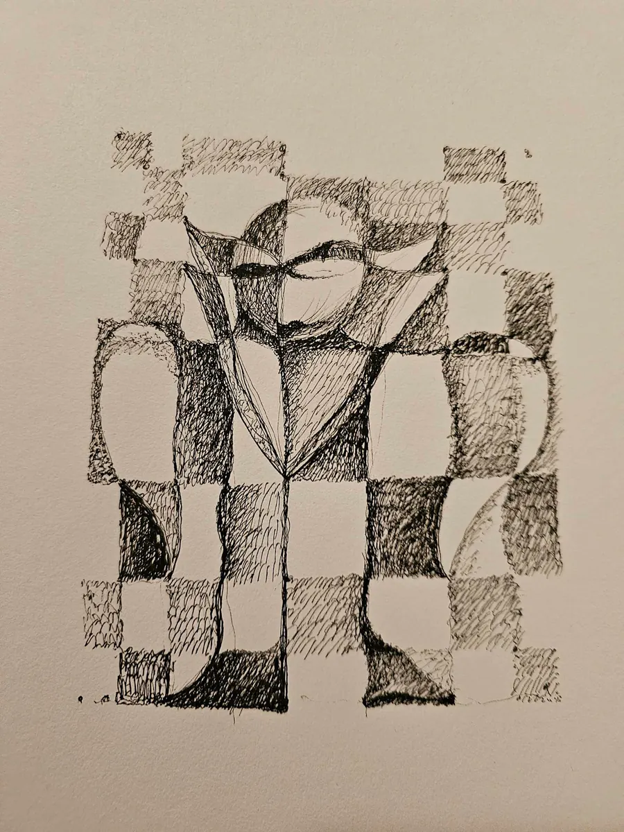 Next. H7830122024 (c. 2024) by HB Barry Strasbourg-Thompson. W/N Black Fineliner on 75lb Sketchbook a/f paper 11 x 8.5.