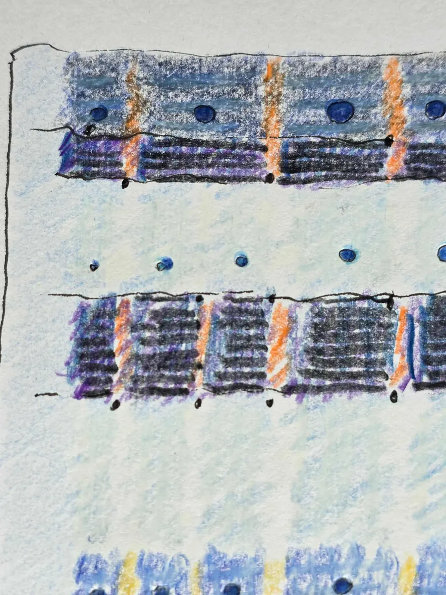 CIRCLING HOME, CROSSING OVER. H7915082025 (Sketch for a work in progress) (2025) by HB Barry Strasbourg-Thompson. View 11.