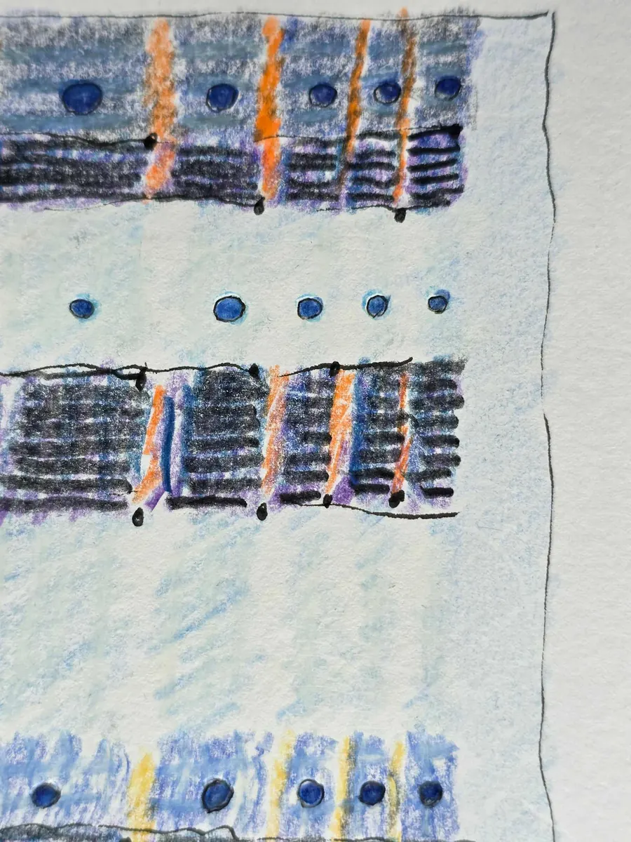 CIRCLING HOME, CROSSING OVER. H7915082025 (Sketch for a work in progress) (2025) by HB Barry Strasbourg-Thompson. View 6.