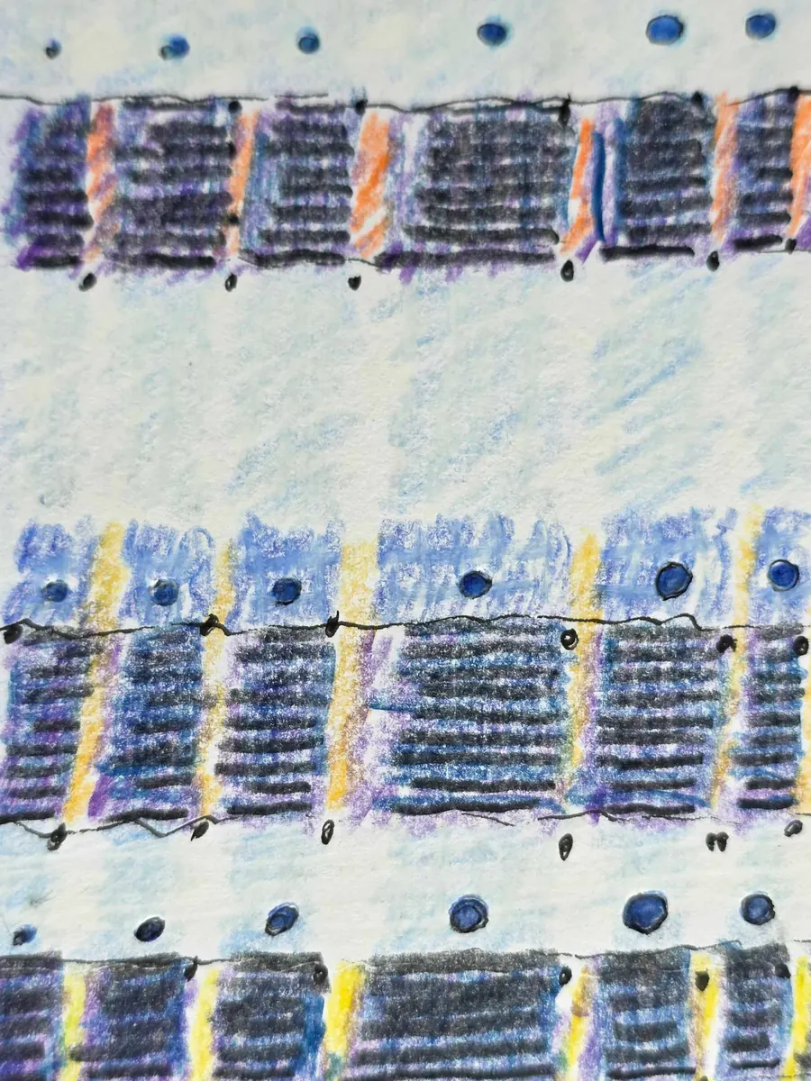CIRCLING HOME, CROSSING OVER. H7915082025 (Sketch for a work in progress) (2025) by HB Barry Strasbourg-Thompson. View 4.