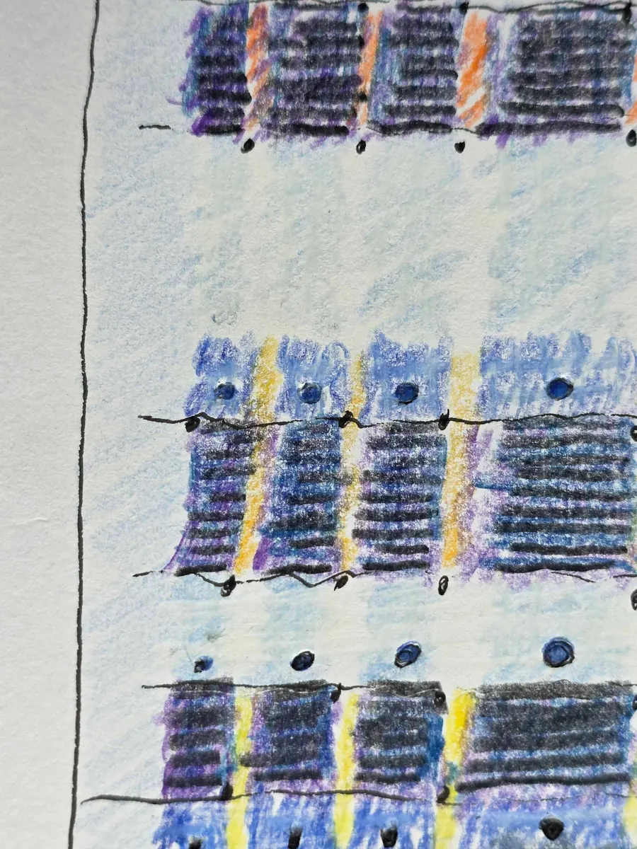 CIRCLING HOME, CROSSING OVER. H7915082025 (Sketch for a work in progress) (2025) by HB Barry Strasbourg-Thompson. View 3.