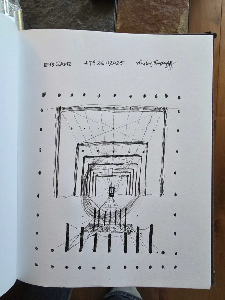 sketch for END GAME H7926112025 (c. 2025) by HB Barry Strasbourg-Thompson. View 4.