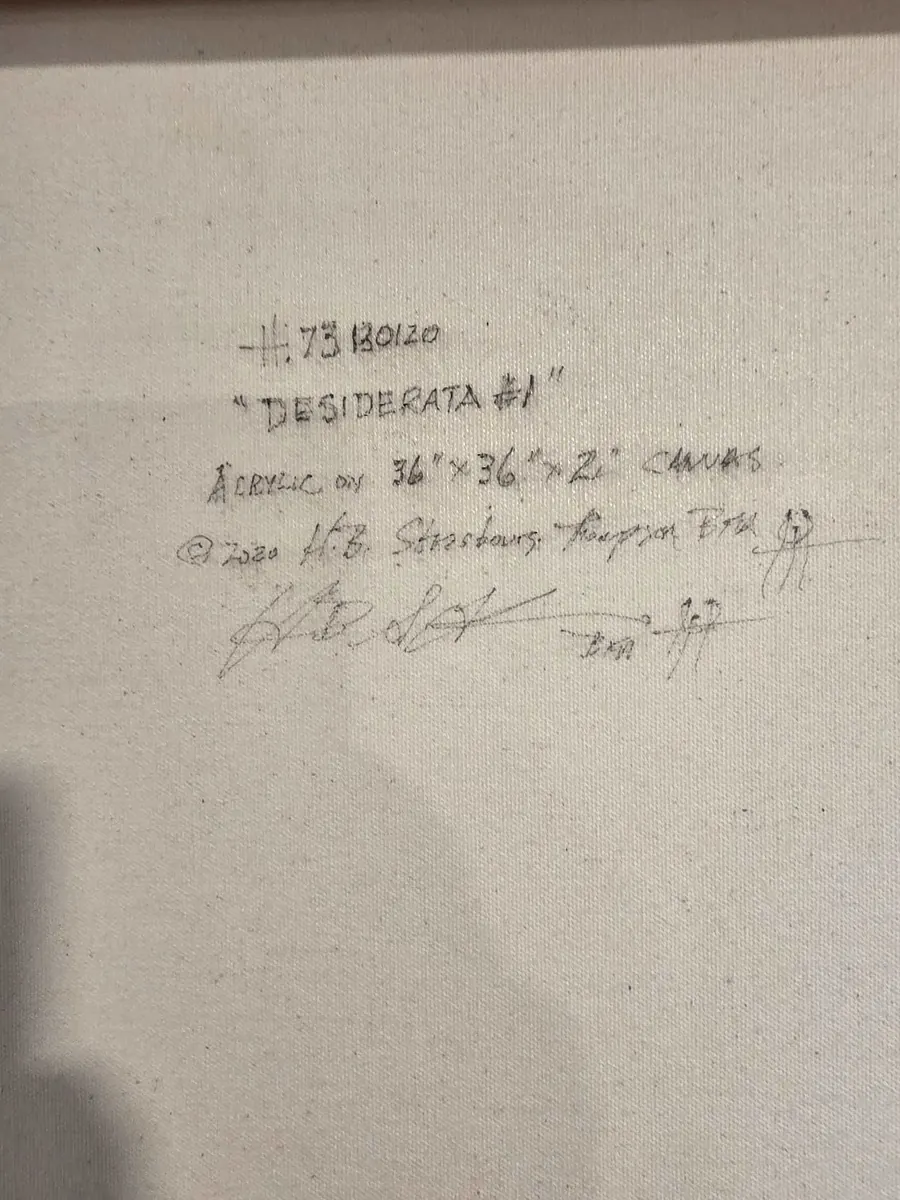 Desiderata #1... H73130120 (c. 2020) by HB Barry Strasbourg-Thompson. View 10.