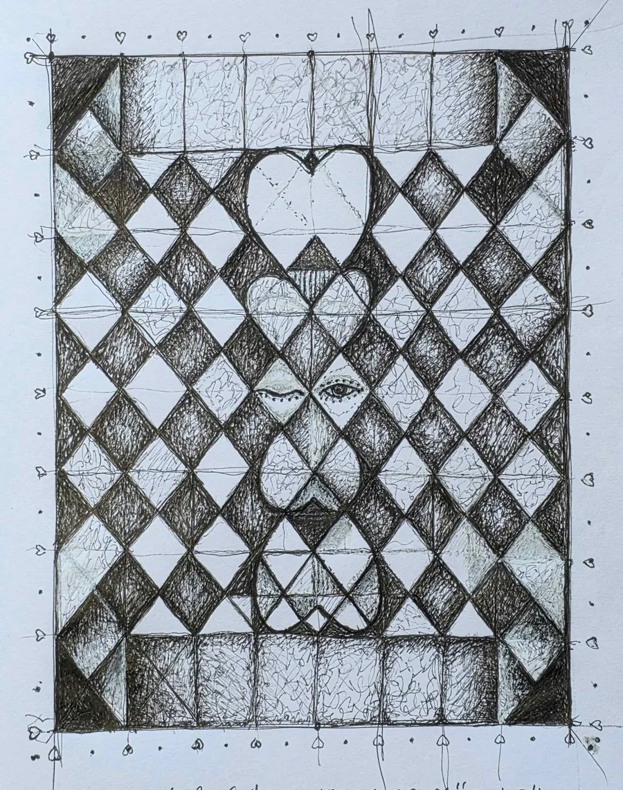 LOVE KNOT FOR YOU H8011092026 (c. 2026) by HB Barry Strasbourg-Thompson. W/N Fineliners Black Artist Quality Pens on a/f 75lb. Sketch paper 11" x 8.5 ".