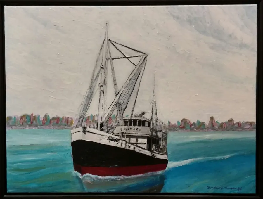 Spirit of Burnaco (2017) by HB Barry Strasbourg-Thompson. Acrylic on Canvas framed.