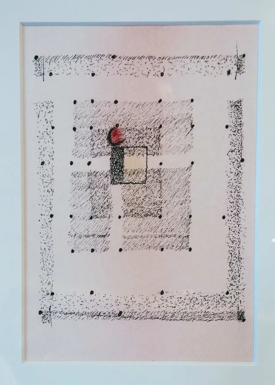Door 18 (2017) by HB Barry Strasbourg-Thompson. Pigma Ink, watercolor & Archival Acrylic pen on D'Arches A/F paper.