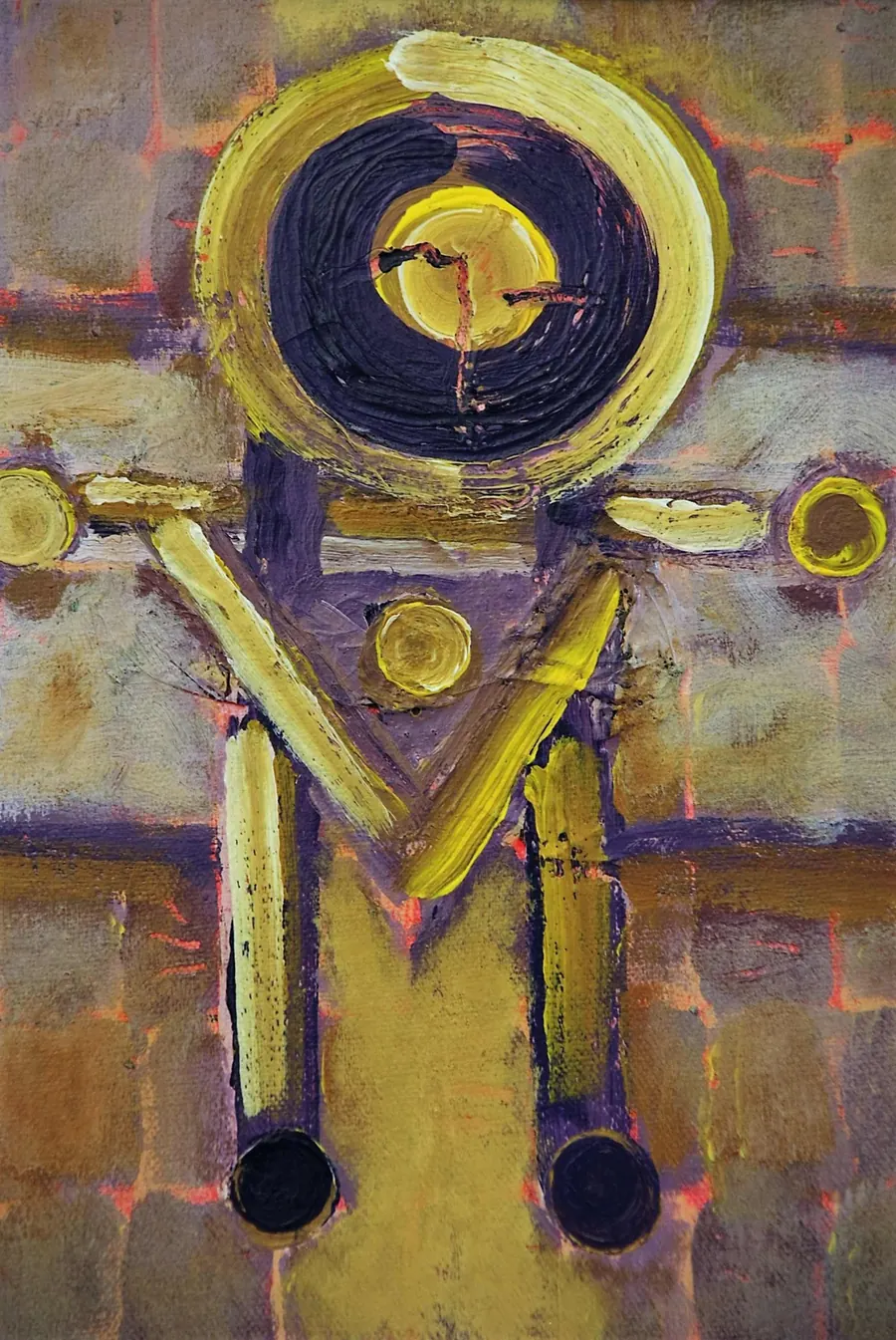 Cruciform Variation (2015) by HB Barry Strasbourg-Thompson. Acrylic and gold leaf on canvas.