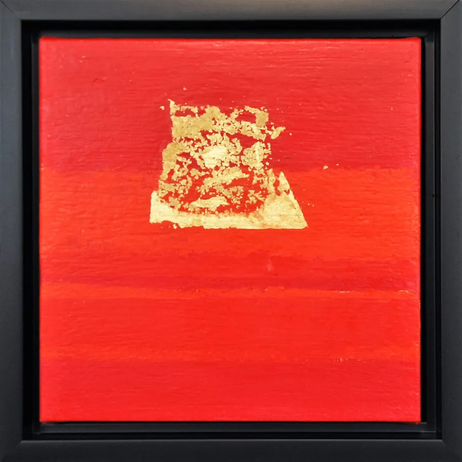 Spirit Door 4 (2017) by HB Barry Strasbourg-Thompson. Acrylic & 22k. Gold Leaf on 8 x 8x 2" Canvas.