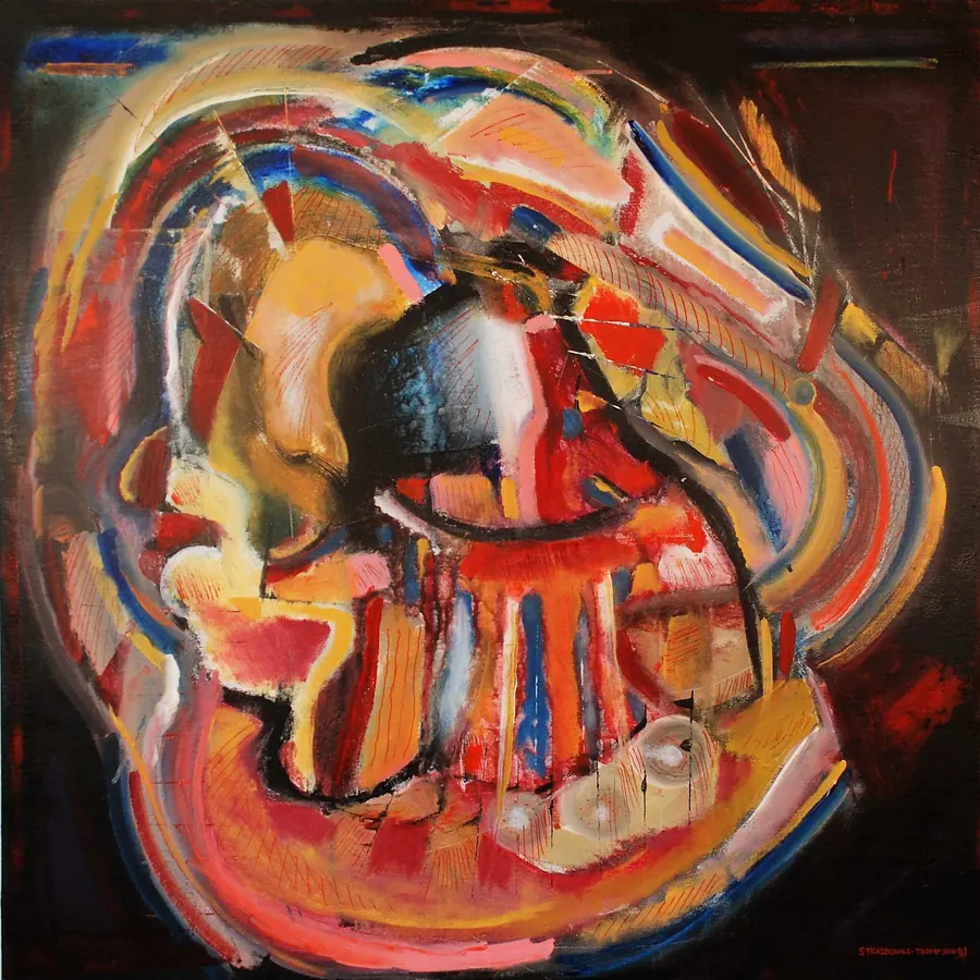Dancing with Roxane (2017) by HB Barry Strasbourg-Thompson. acrylic on canvas.