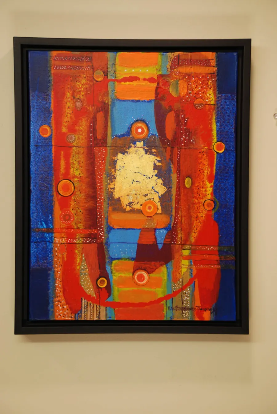 Namaste (I bow to the Divine in you) (2017) by HB Barry Strasbourg-Thompson. Acrylic & 22K Gold Leaf on Canvas.