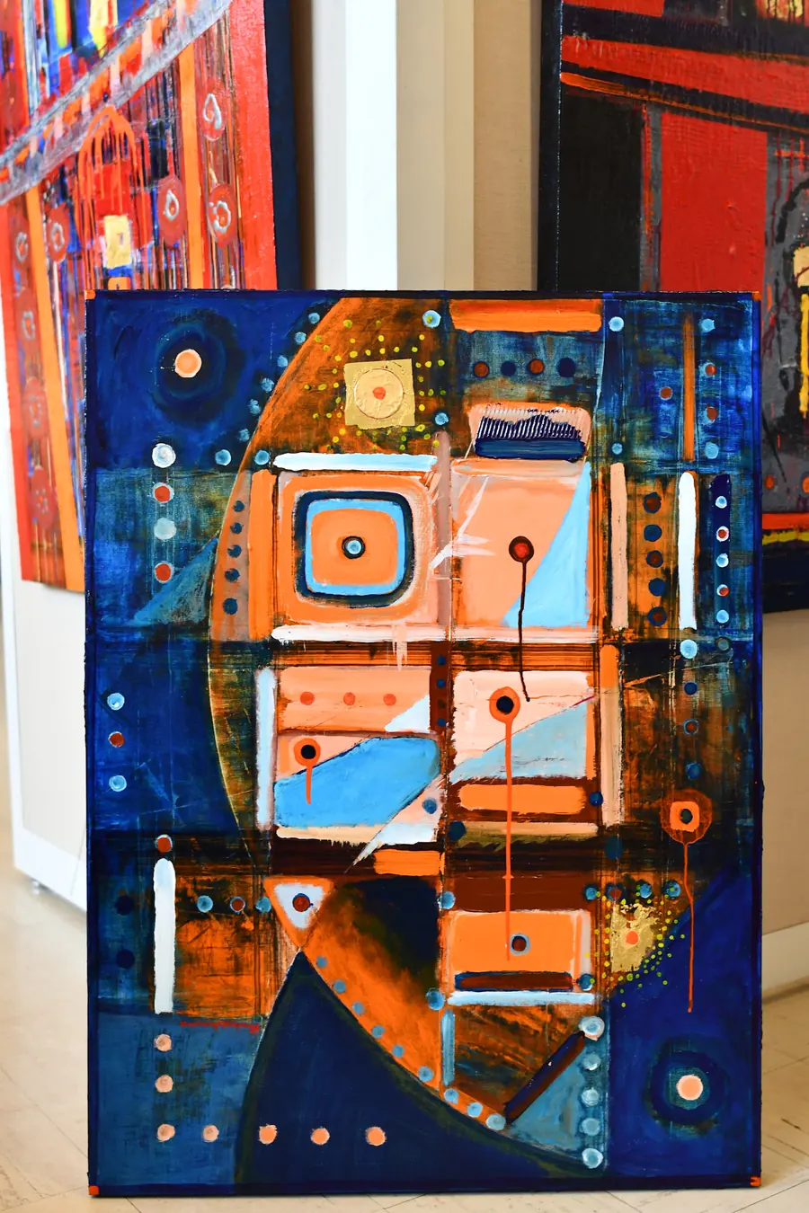 Window (c. 2019) by HB Barry Strasbourg-Thompson. 22k gold leaf & acrylic medium & acrylic on canvas.