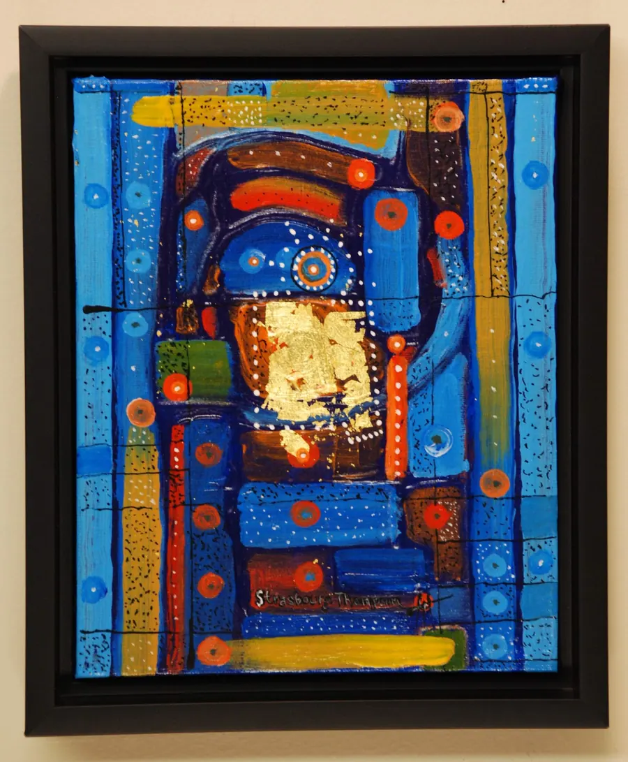 Namaste 20180110 (2018) by HB Barry Strasbourg-Thompson. Acrylic on 22k Gold Leaf and Canvas.