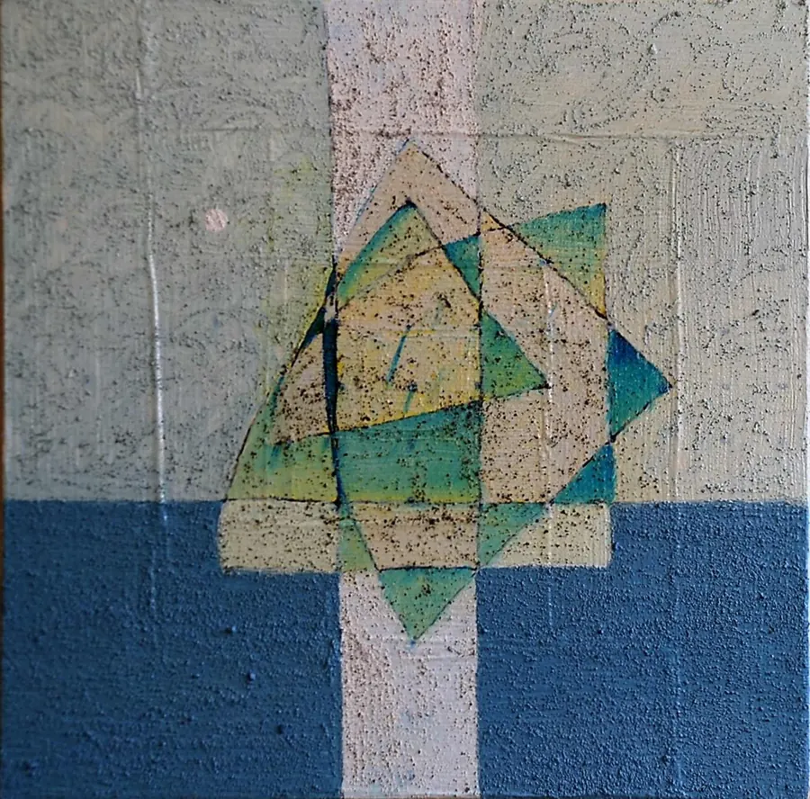 Impermanence (2012) by HB Barry Strasbourg-Thompson. Acrylic & gold leaf & sand on Canvas.