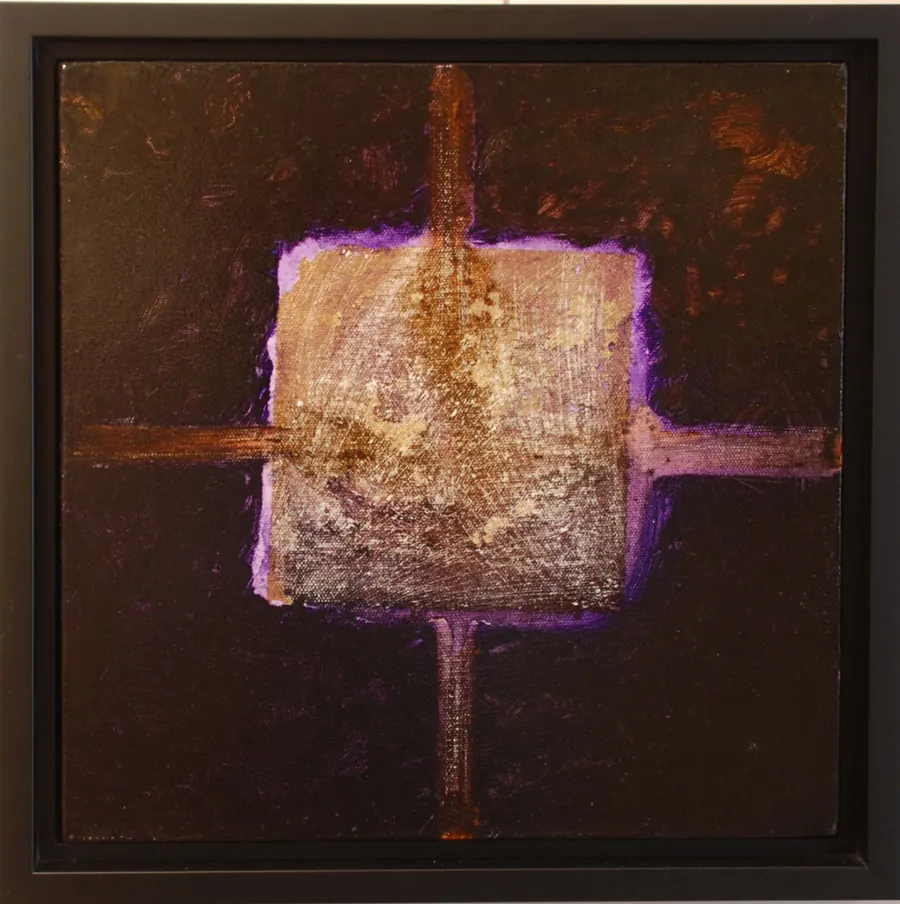 Beamland (2008) by HB Barry Strasbourg-Thompson. Acrylic and German gold leaf on Canvas.