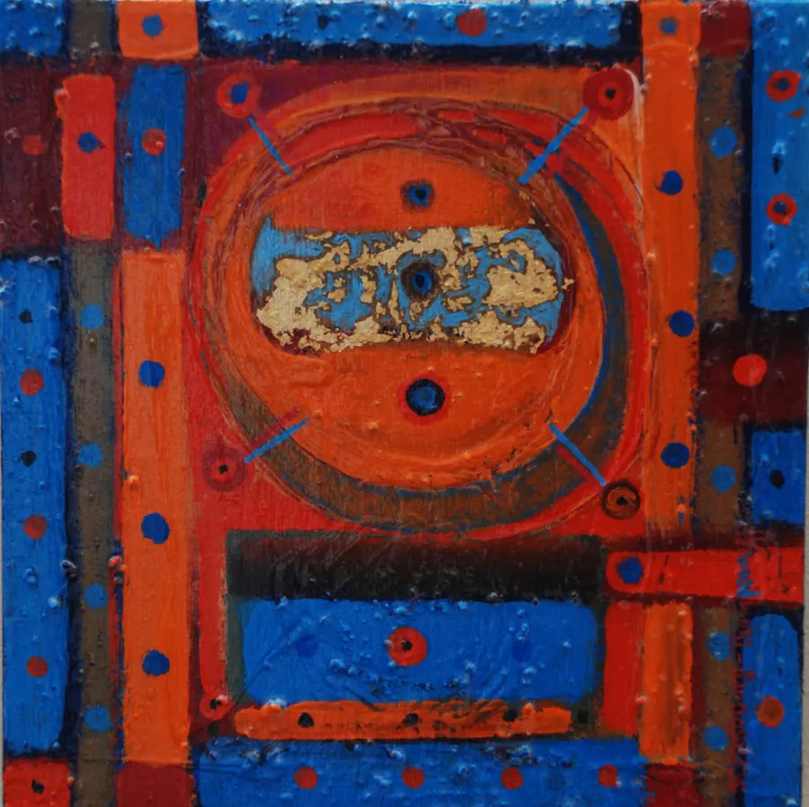 Crown H71065 (2018) by HB Barry Strasbourg-Thompson. Acrylic on 22k gold leaf & canvas.