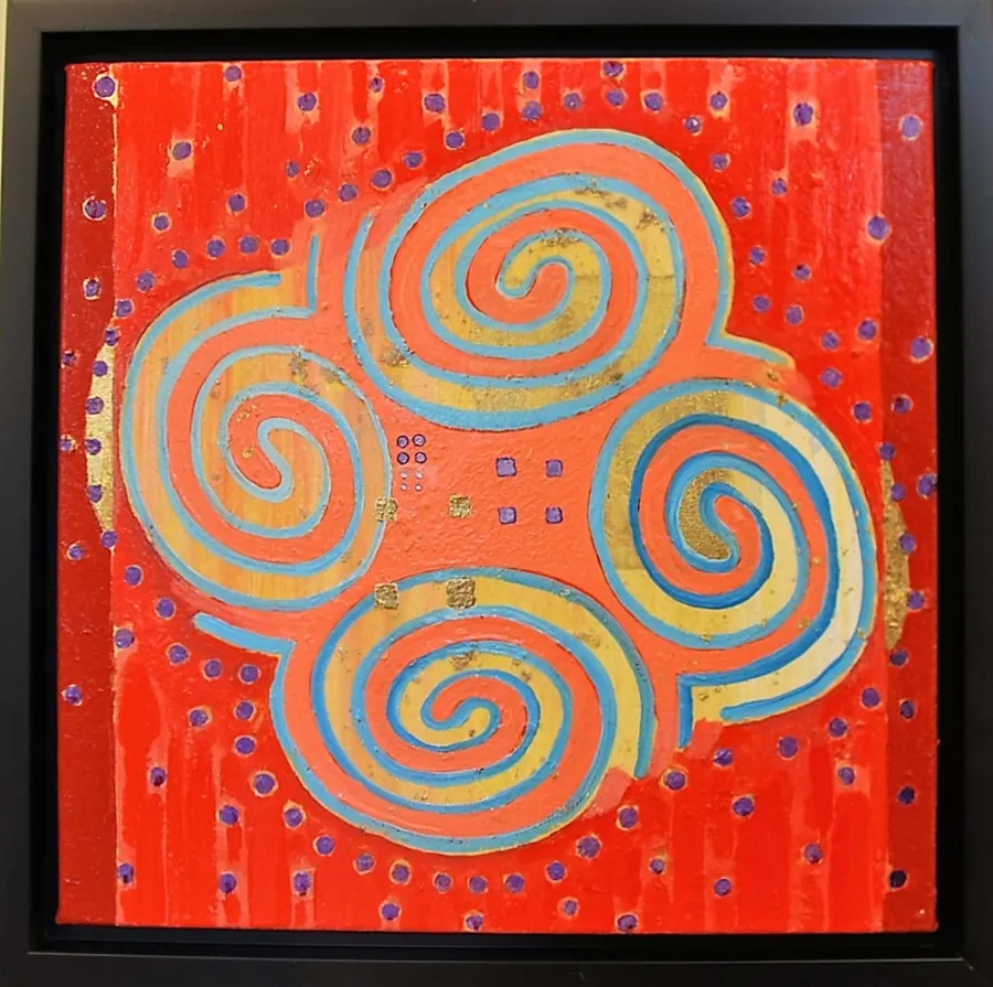 Beamland (2008) by HB Barry Strasbourg-Thompson. Acrylic & Gold Leaf on Canvas.