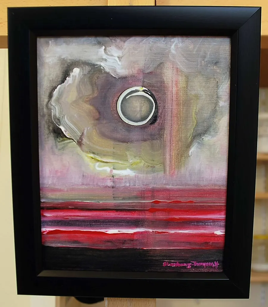 Cruciform Variation Sketch "Land (2015) by HB Barry Strasbourg-Thompson. acrylic & micron archival ink on canvas panel.