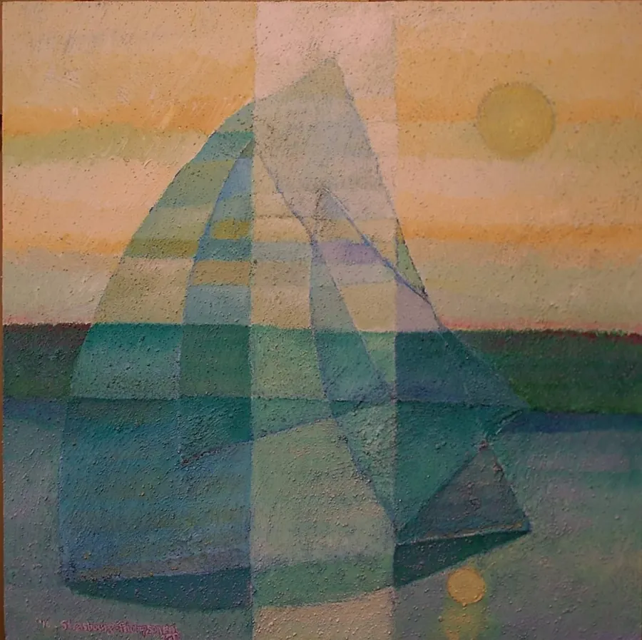 Vancouver Island Impermanence #4 (2016) by HB Barry Strasbourg-Thompson. Acrylic and sand on Canvas.