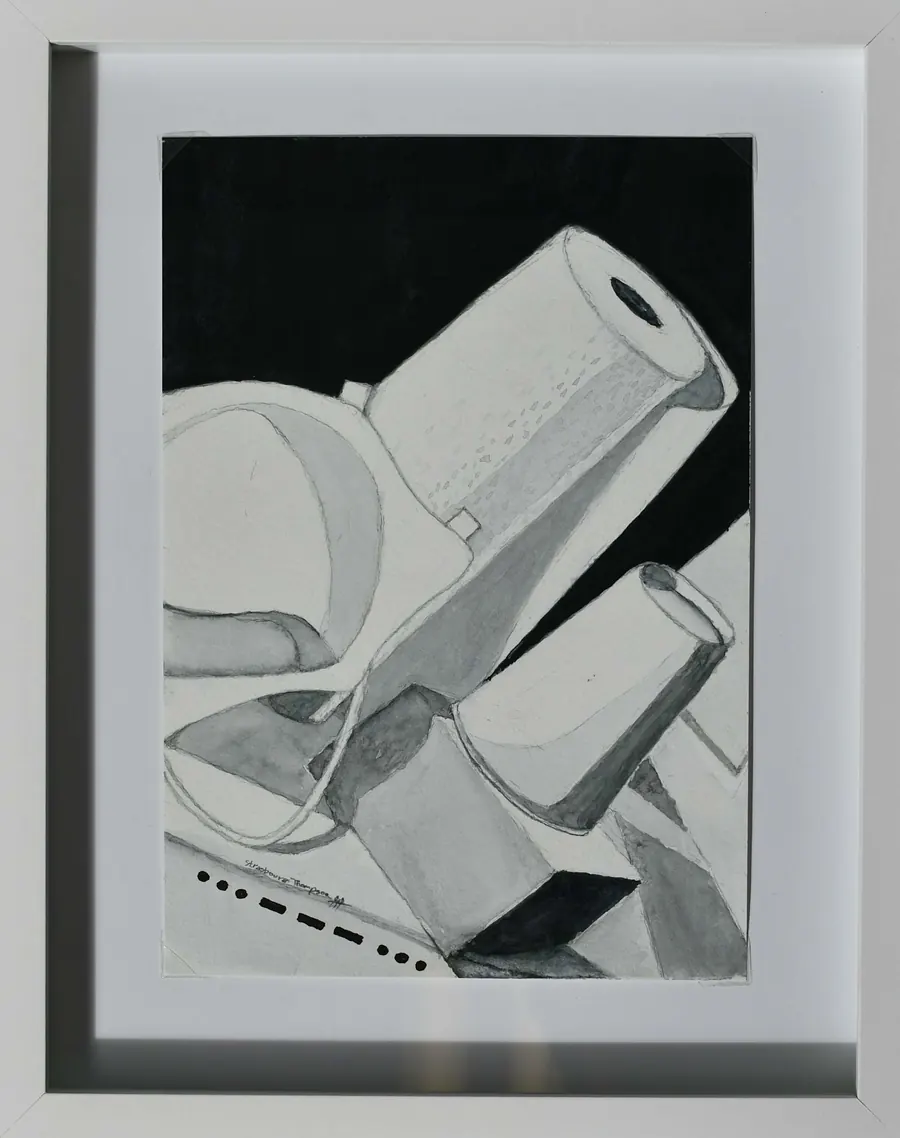 MAYDAY FOR MY CHILDREN. H7502022022 (2022) by HB Barry Strasbourg-Thompson. W/N Cotman watercolor & graphite on Canson 140lb.