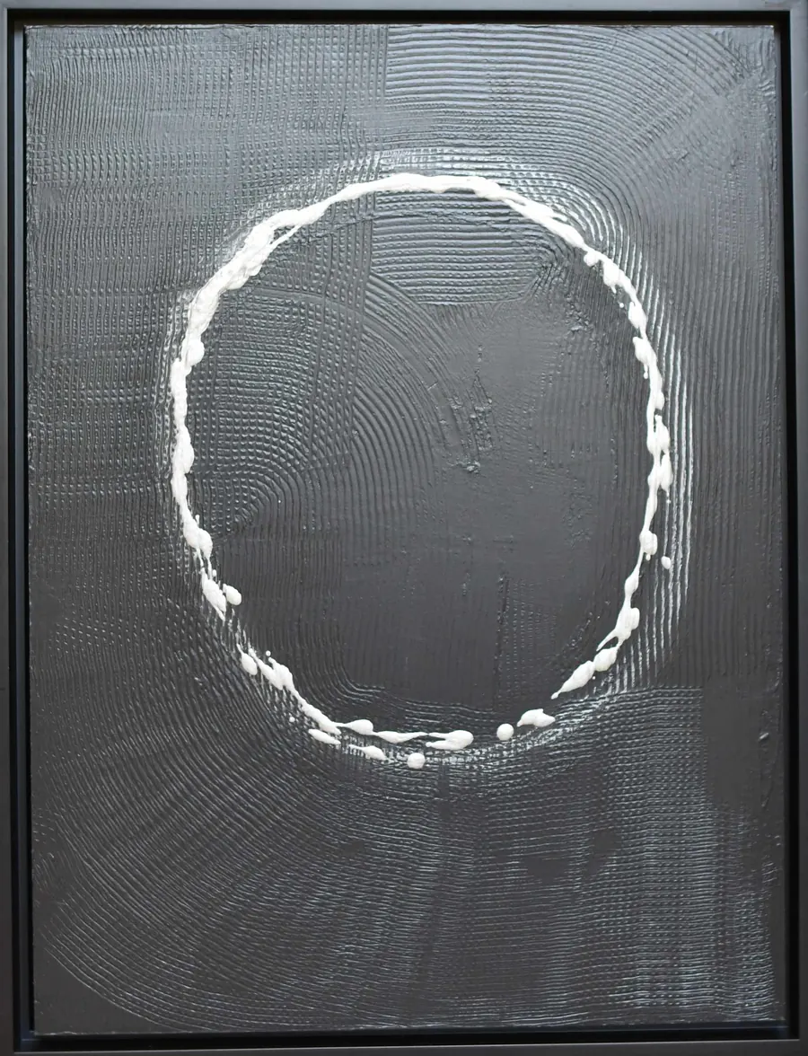 Meditation 3H160819 (c. 2019) by HB Barry Strasbourg-Thompson. Acrylic on 24 x 18 x 2" Birch panel.