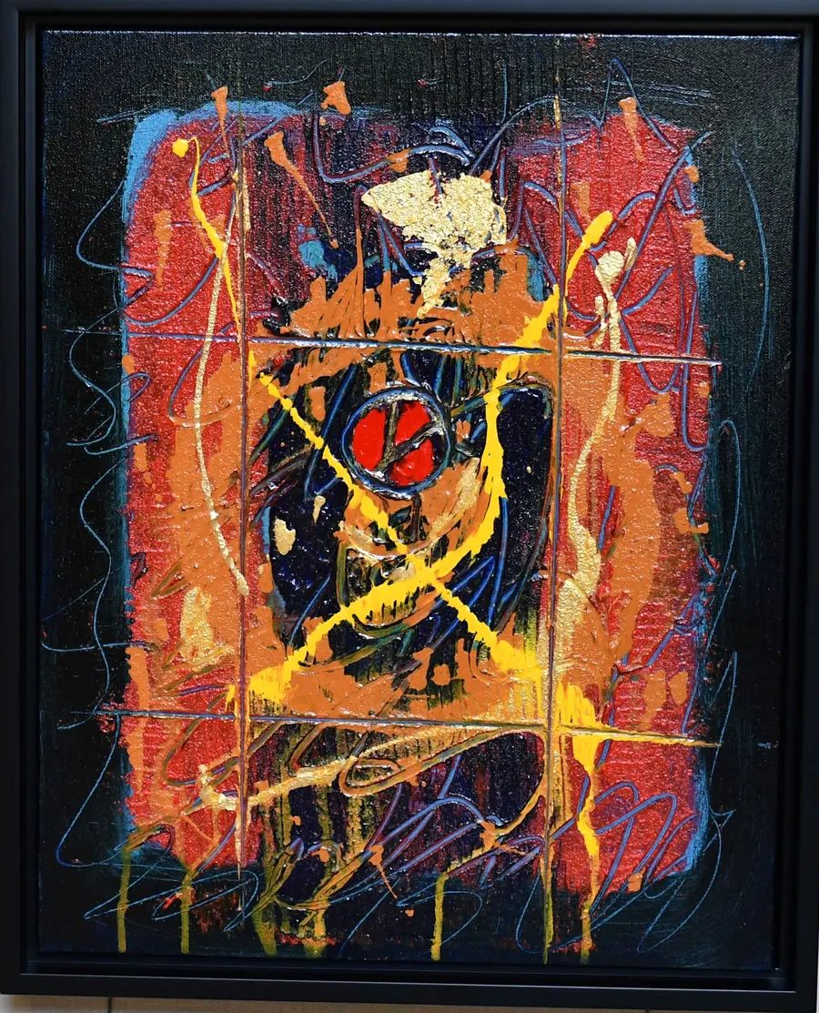 Firebird H73180819 (c. 2019) by HB Barry Strasbourg-Thompson. 22k gold leaf & acrylic medium & acrylic on canvas.