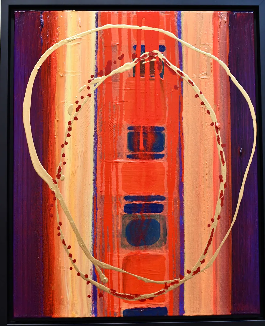 Namaste H73010220 (c. 2020) by HB Barry Strasbourg-Thompson. Acrylic & acrylic mediums on Canvas.