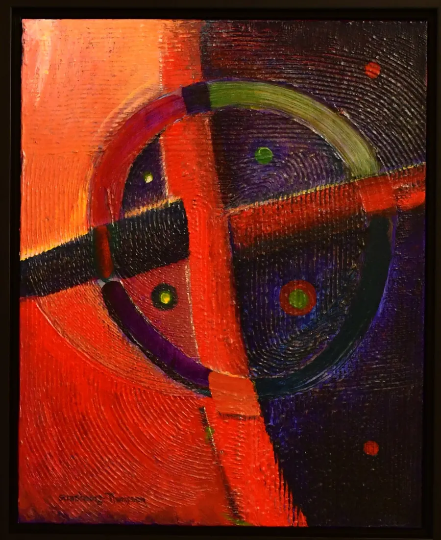 On Gratitude h73230220 (c. 2020) by HB Barry Strasbourg-Thompson. Acrylic on canvas 20 x 16 x 2".