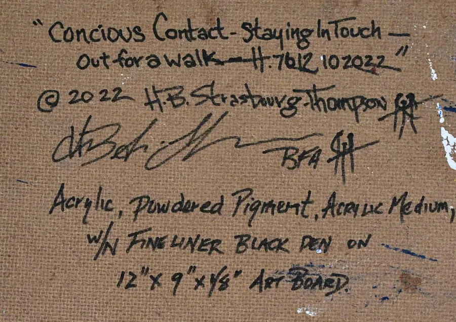 Conscious Contact - Staying in Touch - OUT FOR A WALK H7612102022 (2022) by HB Barry Strasbourg-Thompson. View 5.