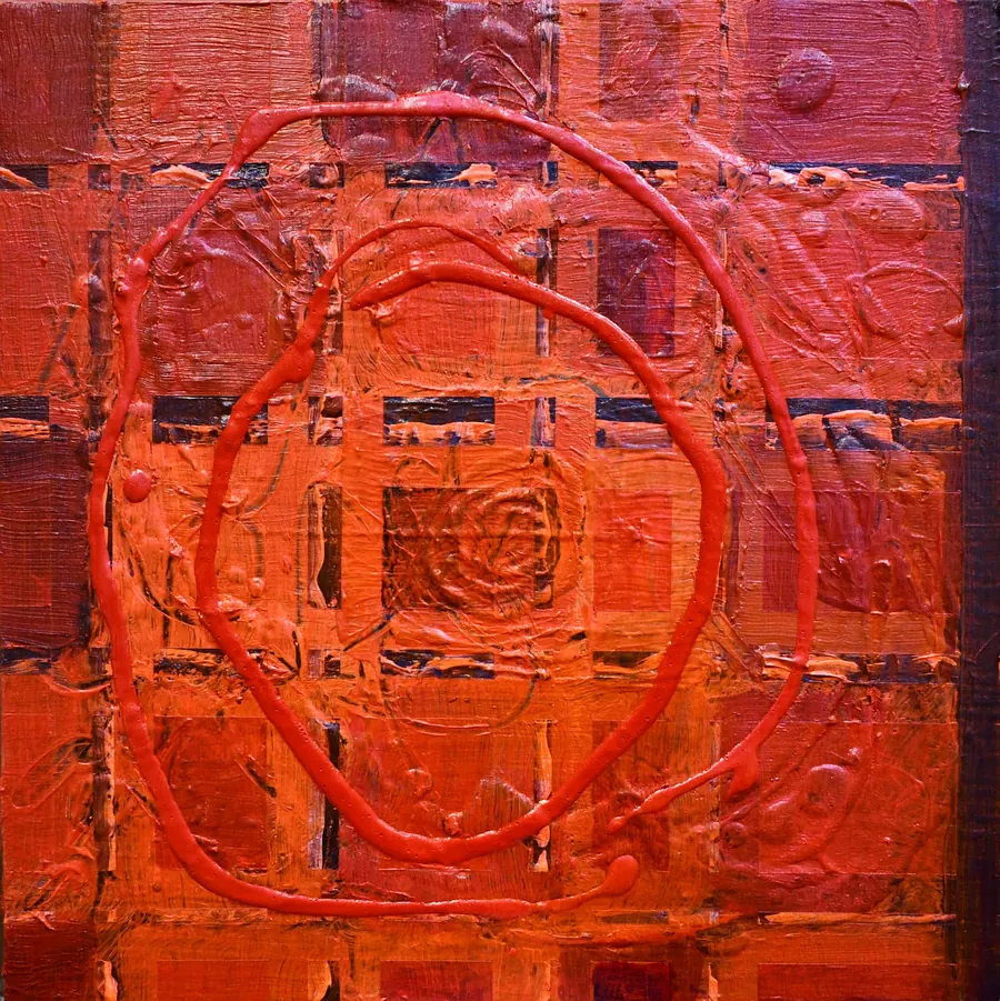 Veil #4 H74101020 (c. 2020) by HB Barry Strasbourg-Thompson. Acrylic on 12" x 12" x 3/4" board.