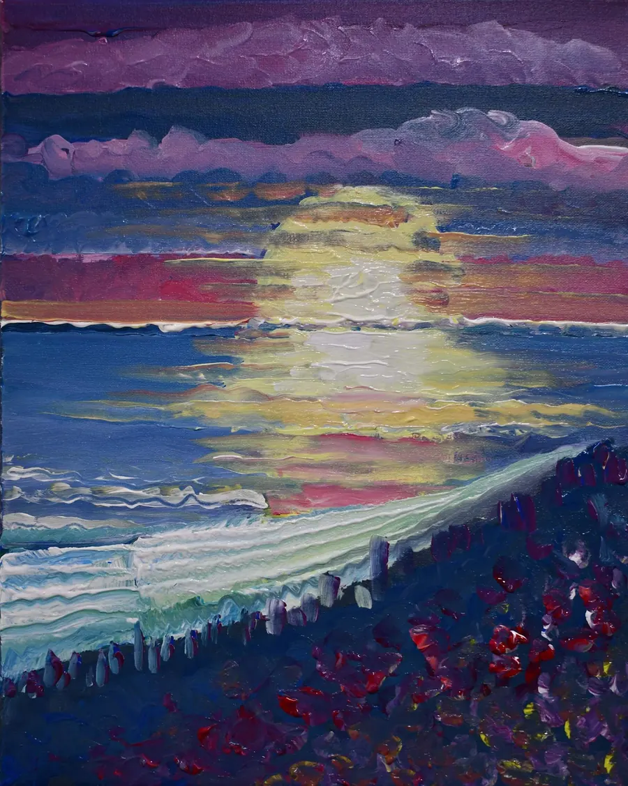 SAMPLE for Paint Night Event H24022023 (2022) by HB Barry Strasbourg-Thompson. Acrylic on 20 x 16" x 1/2" canvas.