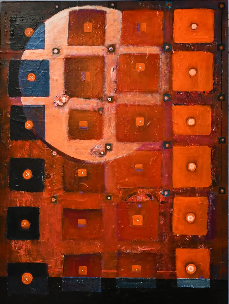 ART PROMOTES WELLNESS...HOURS H74270421 (c. 2021) by HB Barry Strasbourg-Thompson. Acrylic on 40 x 30 x 2 canvas.