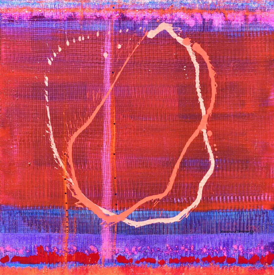 Homeless2Home H7815082024 (c. 2024) by HB Barry Strasbourg-Thompson. Acrylic, 22K Gold Leaf, Powdered Irridescent Pigment , Acrylic Mediums, Graphite on Canvas.