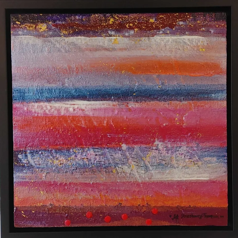 CALM H75030921 (2021) by HB Barry Strasbourg-Thompson. Acrylic & Powdered Interference Pigment on wooden panel.