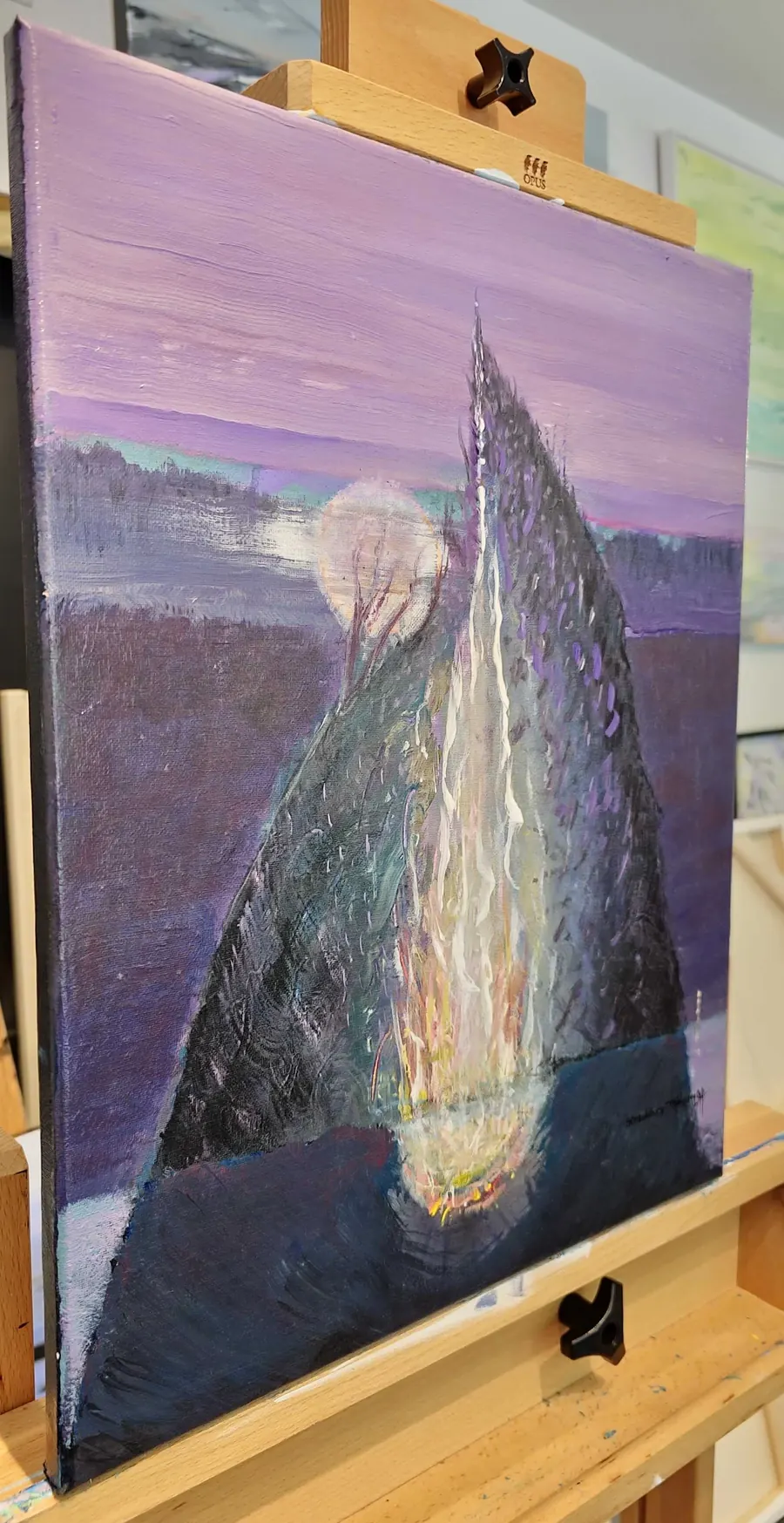 Burning Desire H7619062023 (sample for Paint Night Event) (2023) by HB Barry Strasbourg-Thompson. Acrylic on Canvas.