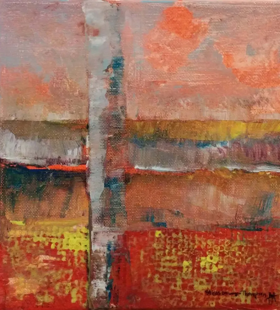 Pioneer (2017) by HB Barry Strasbourg-Thompson. Acrylic on canvas unframed painted edges.